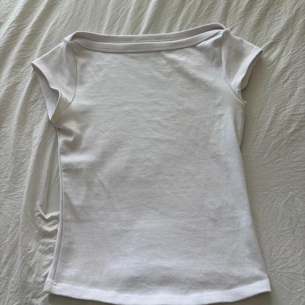 ZARA White Muscle Tee Crew Neck Short Sleeve T Shirt Medium